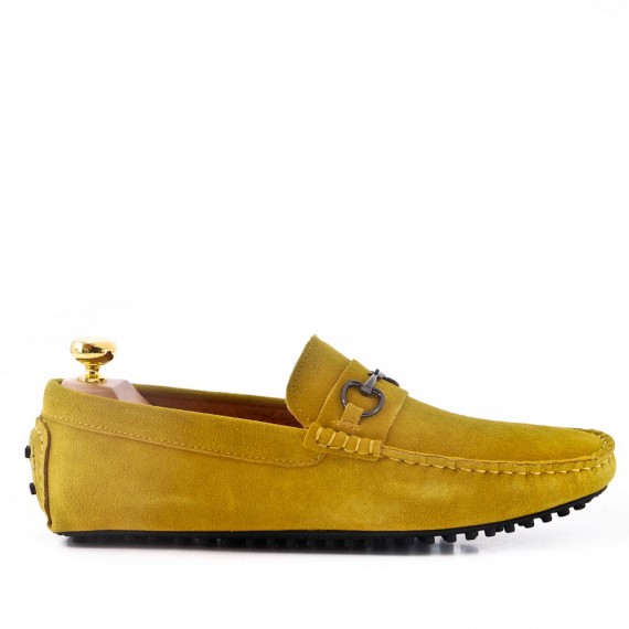 Men's suede moccasin leather with buckle