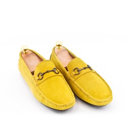 Men's suede moccasin leather with buckle