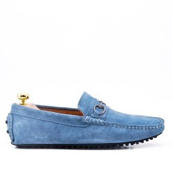 En cuir daim mocassin homme avec la boucle
