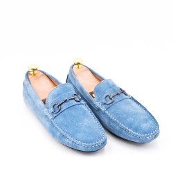 En cuir daim mocassin homme avec la boucle