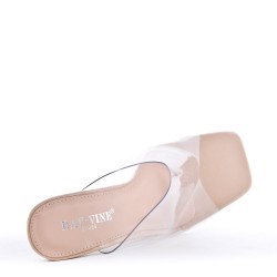 Sandale à talon transparent pour femme