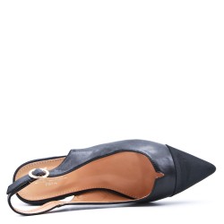 Low heel faux leather sandal 