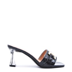 Transparent heel sandal for women