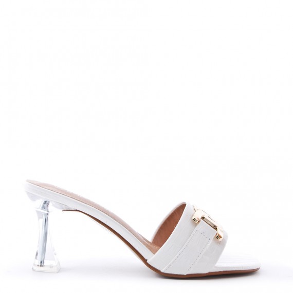 Transparent heel sandal for women