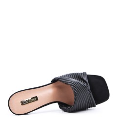 Faux leather heeled sandal