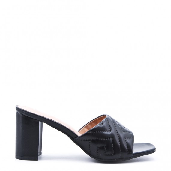 Faux leather heeled sandal