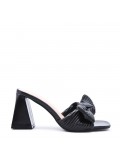 Faux leather heeled sandal