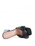 Faux leather heeled sandal