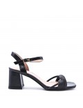 Faux leather heeled sandal