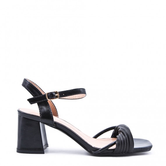 Faux leather heeled sandal