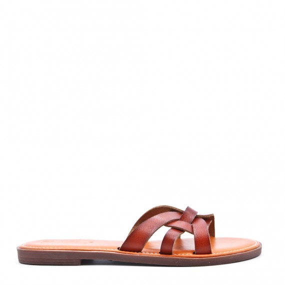 Women's flip flops in imitation leather