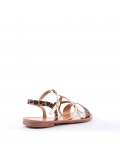 Flat sandals in faux leather for women