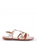 Flat sandals in faux leather for women