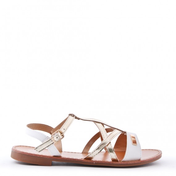 Flat sandals in faux leather for women