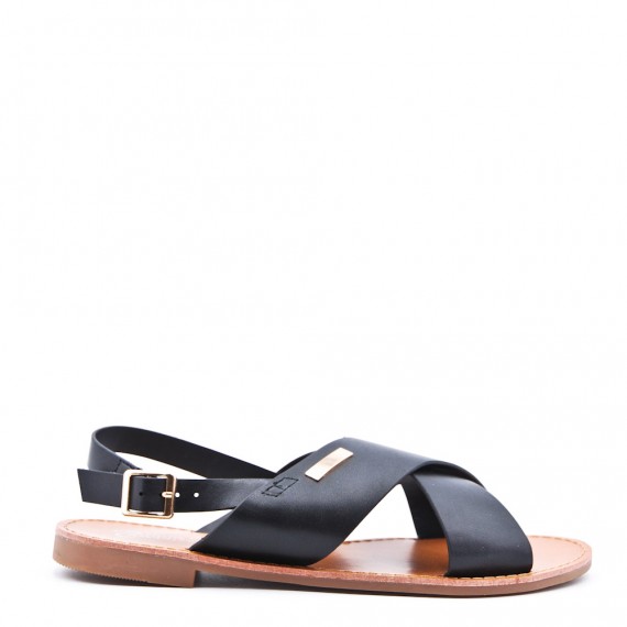 Flat sandals in faux leather for women