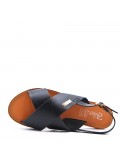 Flat sandals in faux leather for women