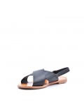 Flat sandals in faux leather for women