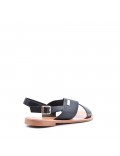 Flat sandals in faux leather for women