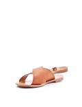 Flat sandals in faux leather for women