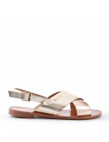 Flat sandals in faux leather for women