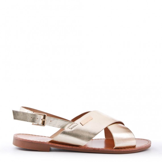 Flat sandals in faux leather for women