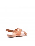 Flat sandals in faux leather for women