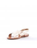 Flat sandals in faux leather for women