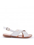 Flat sandals in faux leather for women