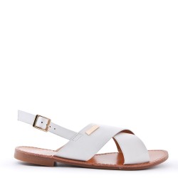 Sandale plat en simili cuir pour femme