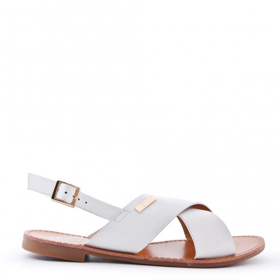 Flat sandals in faux leather for women