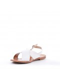 Flat sandals in faux leather for women