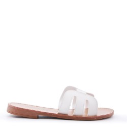 Faux suede slide