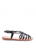 Flat sandals in faux leather for women