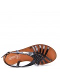 Flat sandals in faux leather for women