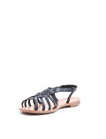 Flat sandals in faux leather for women