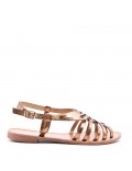 Flat sandals in faux leather for women