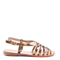 Flat sandals in faux leather for women