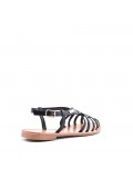 Flat sandals in faux leather for women