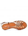 Flat sandals in faux leather for women