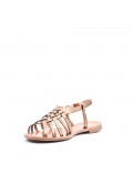 Flat sandals in faux leather for women