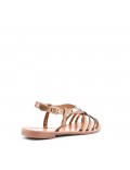 Flat sandals in faux leather for women