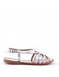 Flat sandals in faux leather for women