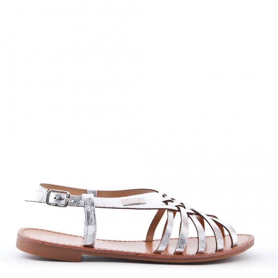 Flat sandals in faux leather for women