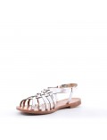 Flat sandals in faux leather for women