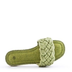 Slipper in mixed materials for women