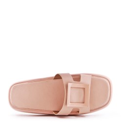 Women's flip flops in imitation leather