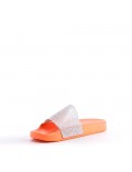 Slipper in mixed materials for women