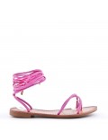 Flat sandals in faux leather for women