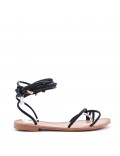 Flat sandals in faux leather for women