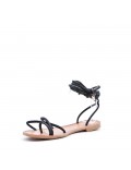 Flat sandals in faux leather for women